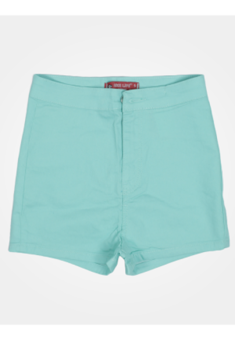 Blugi scurți damă de vară – elastici, mulați, cu buzunare la spate-turcoaz,Engros